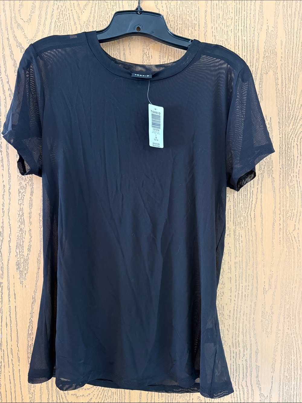 Torrid Black Short Sleeve Mesh Shirt